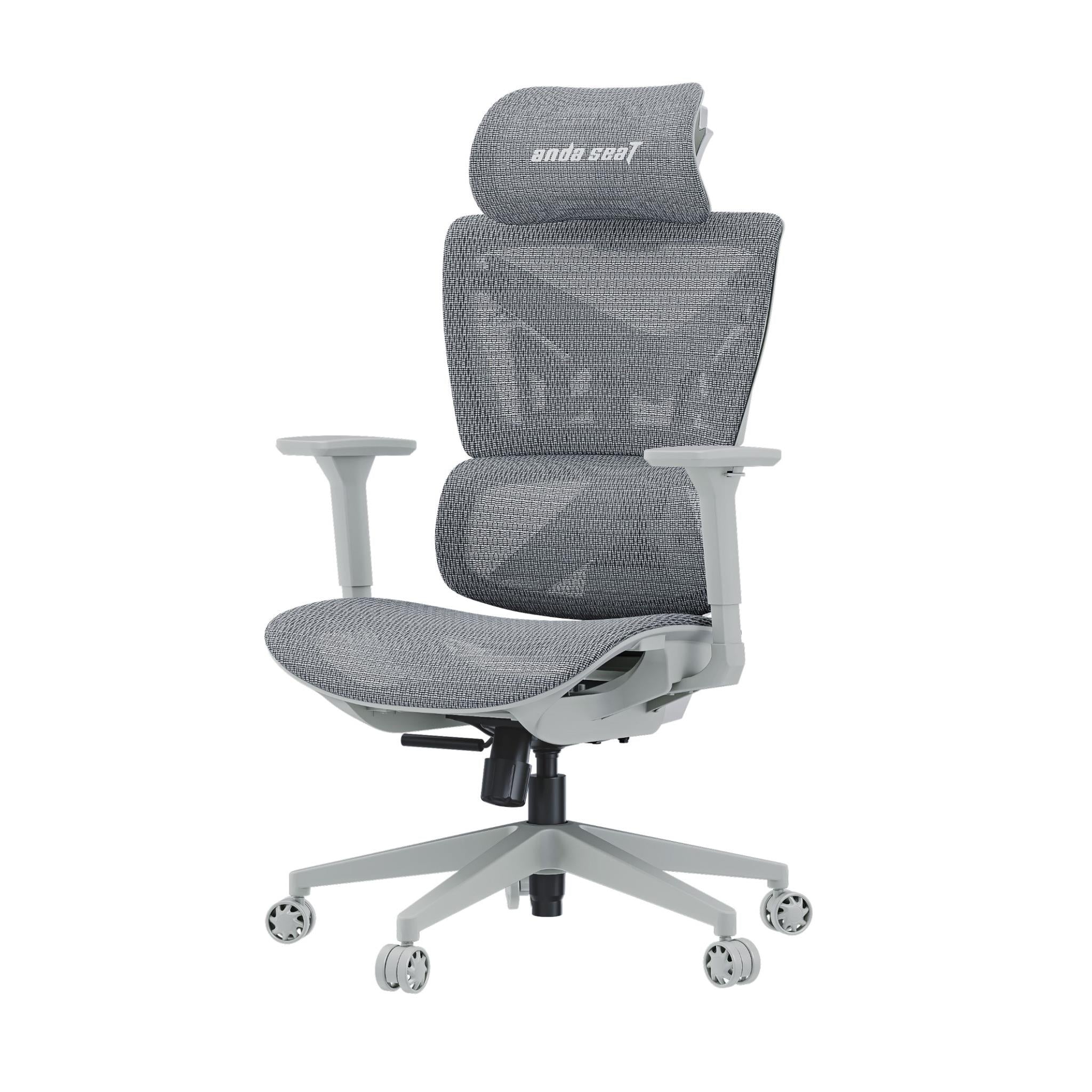 Anda Seat X Air Mega Gaming Chair - Ergonomic Mesh Office Chair with Lumbar Support - Adjustable Height & Reclining Back - Ash Grey - Perfect for PC Gaming, Home Office & Streaming Setup