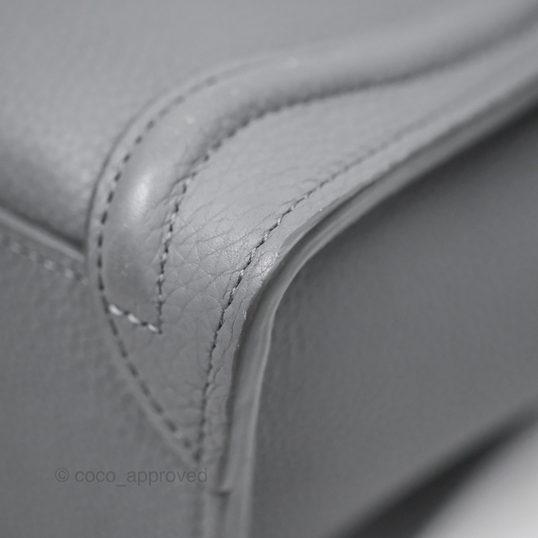 Celine Nano Luggage Bag in Grey Drummed Calfskin Leather - Perfect for Work, Travel & Everyday Use