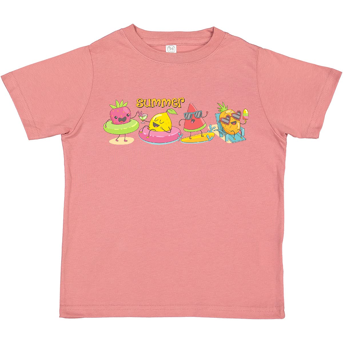 Inktastic Kawaii Summer Fruit Toddler T-Shirt - Cute Cartoon Fruit Design Cotton Tee for Baby Boys & Girls - Perfect for Playdates, Beach Outings & Summer Vacations