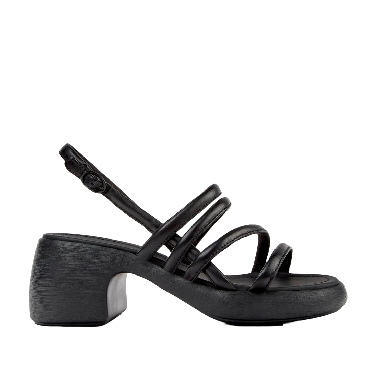 Camper Women's Thelma Black Leather Sandals - Comfortable Walking Shoes for Summer, Travel & Casual Outings