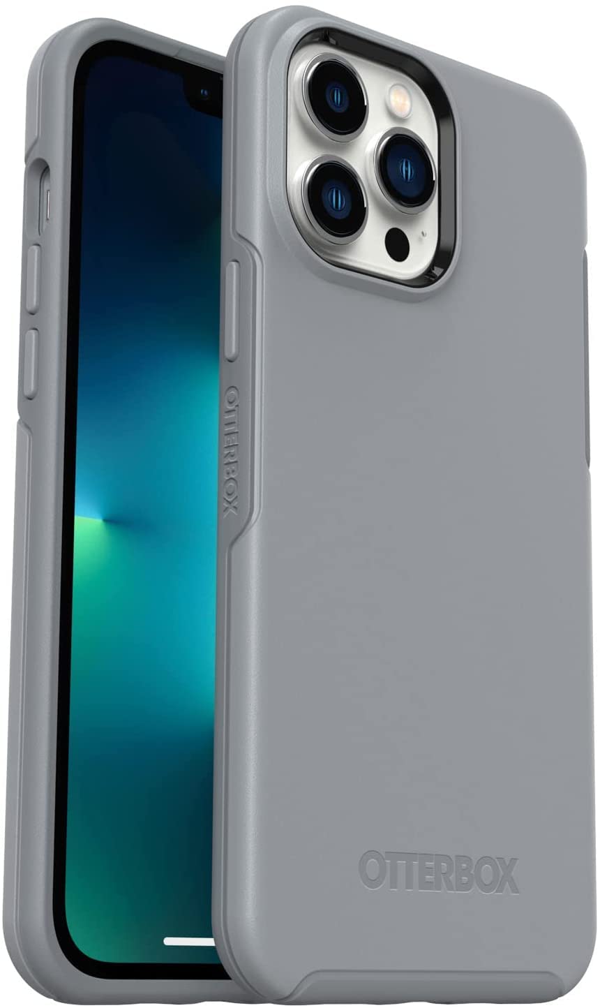 OtterBox Symmetry Series Case for iPhone 13 Pro Max & iPhone 12 Pro Max - Slim Protective Cover with Wireless Charging Support, Raised Edges for Camera & Screen Protection (Resilience Grey) | Perfect for Everyday Use, Work & Outdoor Activities