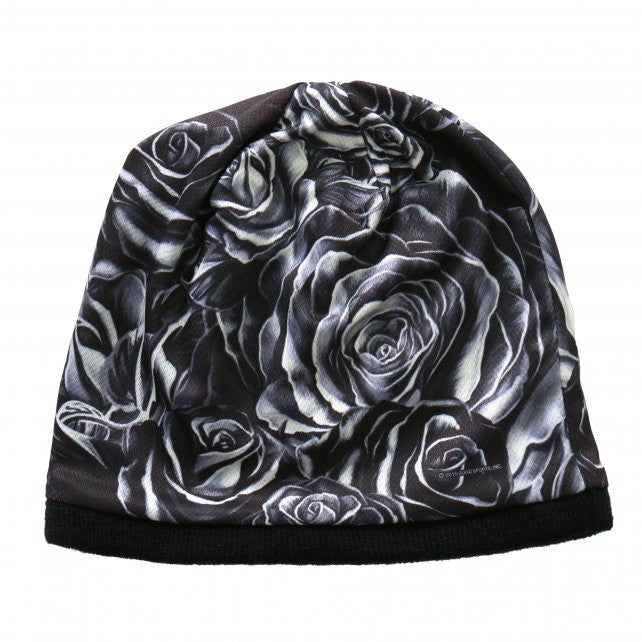 Hot Leathers Sublimated Black Roses Forever Free Beanie - 3D Printed Art Design for Winter Fashion & Outdoor Activities