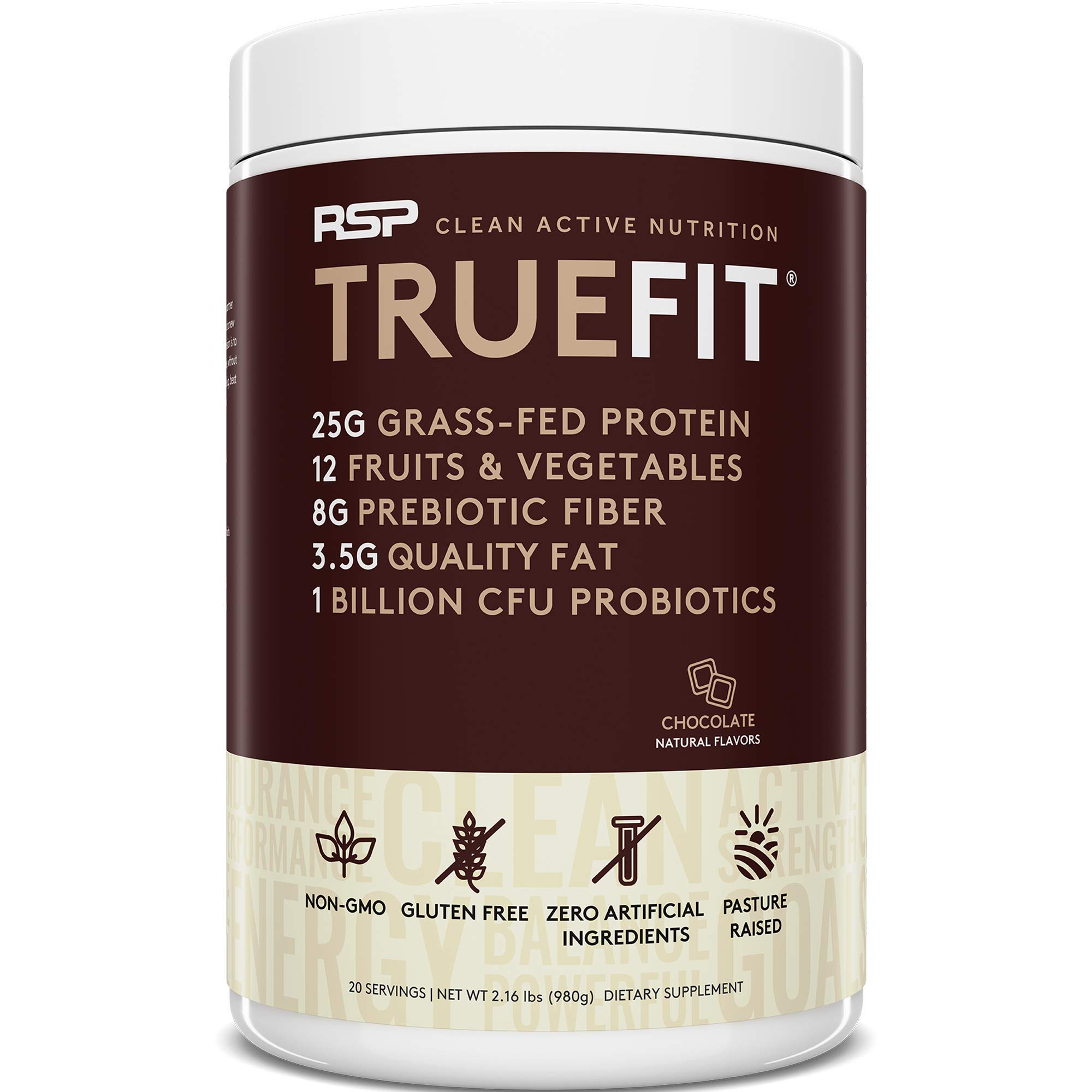 RSP NUTRITION Vegan AminoLean Pre Workout Energy Supplement - Pineapple Coconut Flavor (25 Servings) & TrueFit Protein Powder - Chocolate (2 LB) | Boost Performance & Muscle Recovery for Gym & Fitness Enthusiasts