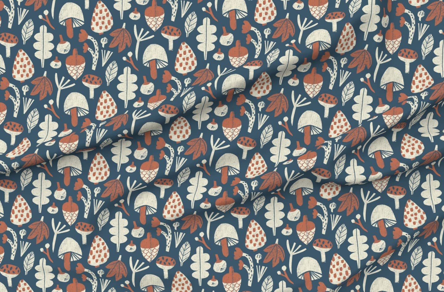 Twigs Mushrooms and Berries Printed Minky Fabric Fat Quarter - Soft Plush Fabric for Sewing Baby Blankets, Quilt Backing & DIY Projects - Perfect for Nursery Decor, Baby Gifts & Cozy Home Crafts