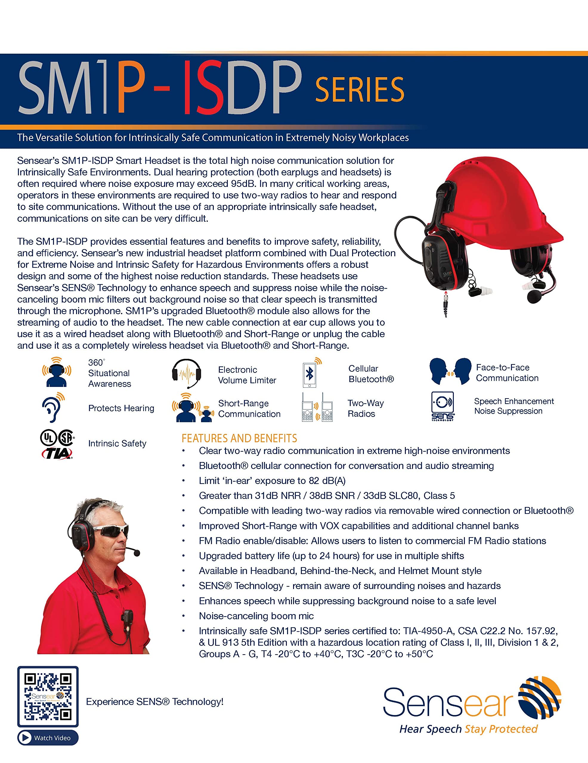 Extreme Noise Smart Wireless Industrial Communication Headset with Headband - Dual Noise Cancelling Hearing Protection for Manufacturing, Oil & Gas, Mining | Perfect for Loud Work Environments & Heavy Machinery Operations