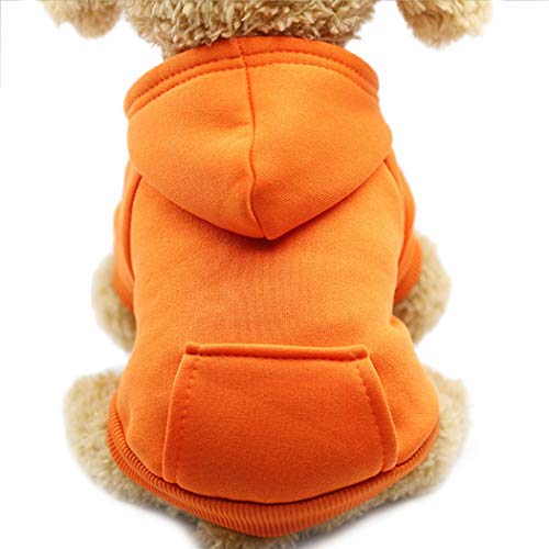Idepet Pet Dog Hoodies - Warm Winter Coat Jacket for Small Dogs & Cats - Chihuahua Puppy Outfits, Cozy Fleece Vest for Autumn & Winter (2XL, Orange) - Perfect for Outdoor Walks, Cold Weather Protection & Stylish Pet Fashion