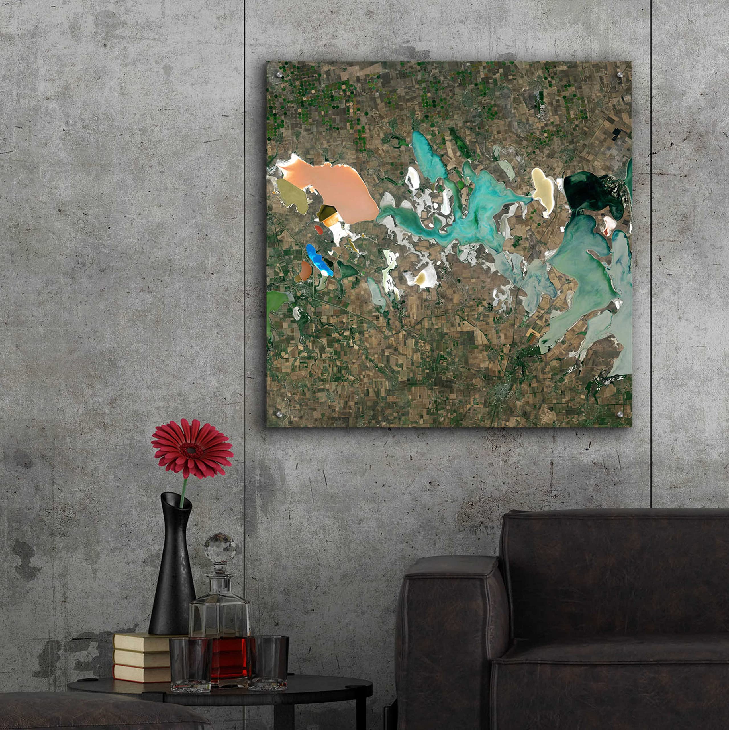 Epic Art 'Earth as Art: Putrid Sea' - 36x36 Inch Modern Acrylic Glass Wall Decor - Stunning Home & Office Wall Art for Living Room, Bedroom or Gallery Display