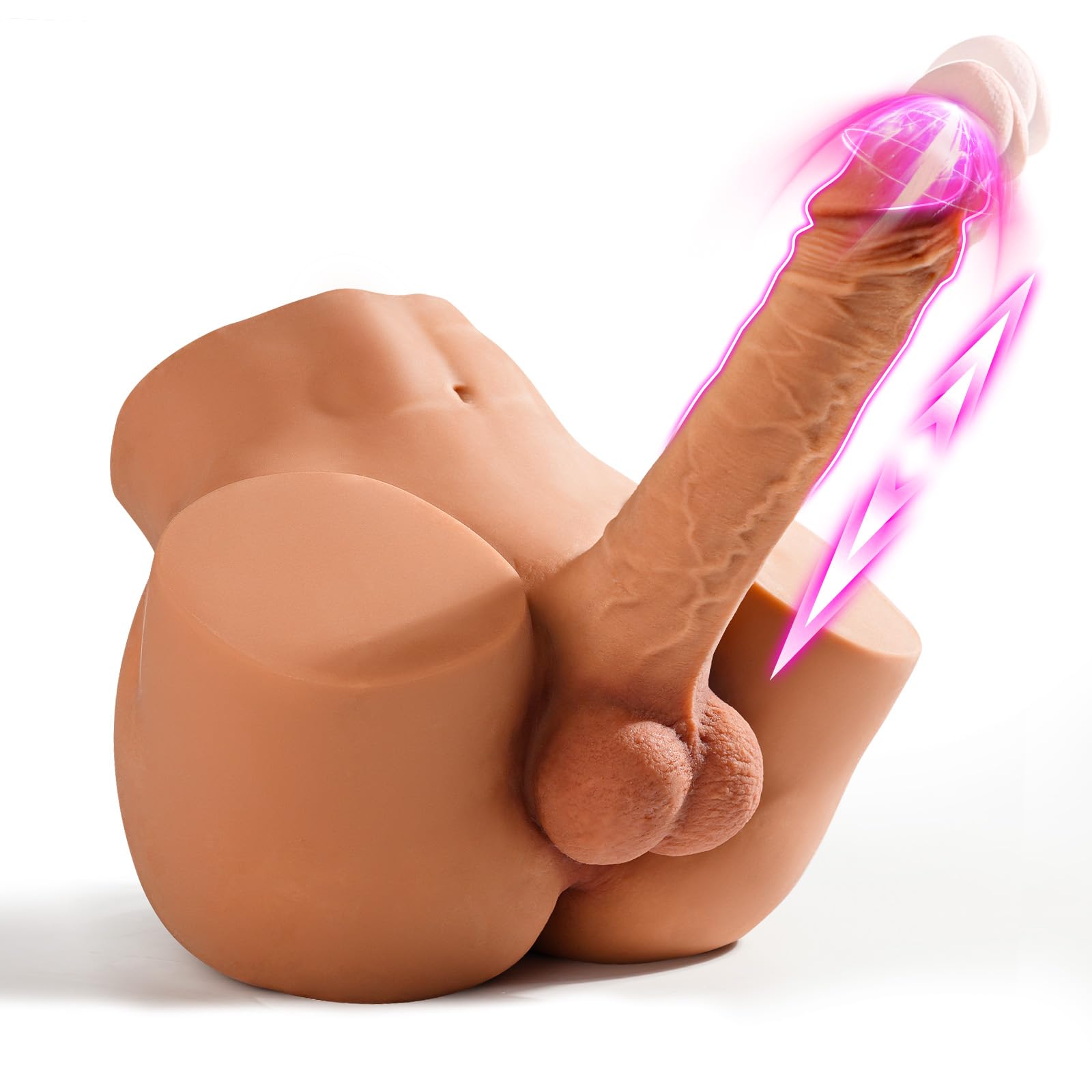 Realistic Male Sex Doll with Vibrating Dildo - 7 Inch Anal Torso for Gay & Straight Pleasure | Tight Butt Adult Toy for Men, Women & Couples (10.5LB) | Solo Play & Partner Enhancement | Discreet Masturbation Aid