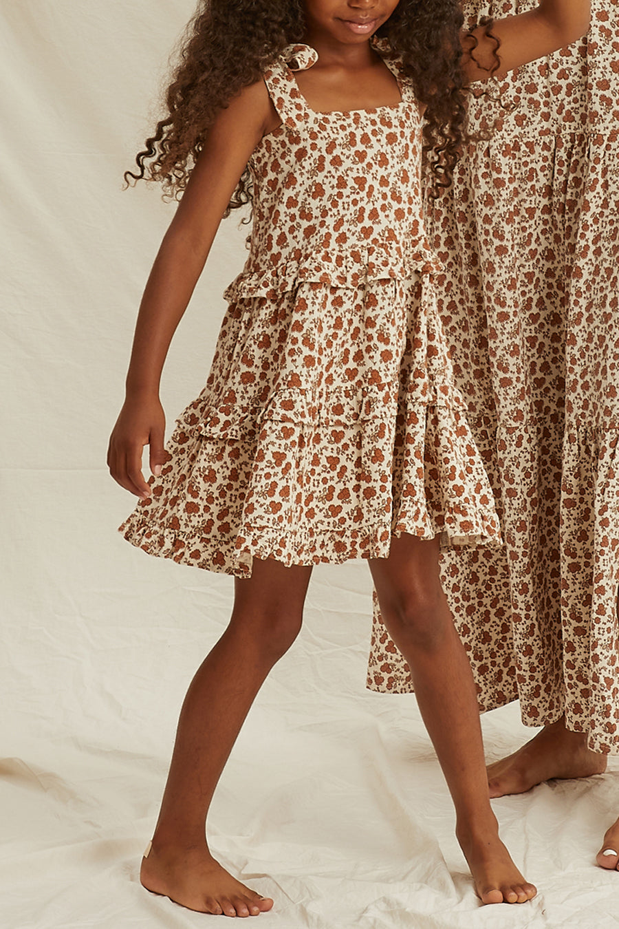 Rylee + Cru Girls Ruffle Swing Dress - Size 10/12 | Floral Print Cotton Play Dress for Toddler & Kids | Perfect for Birthday Parties, Playdates & Summer Outfits