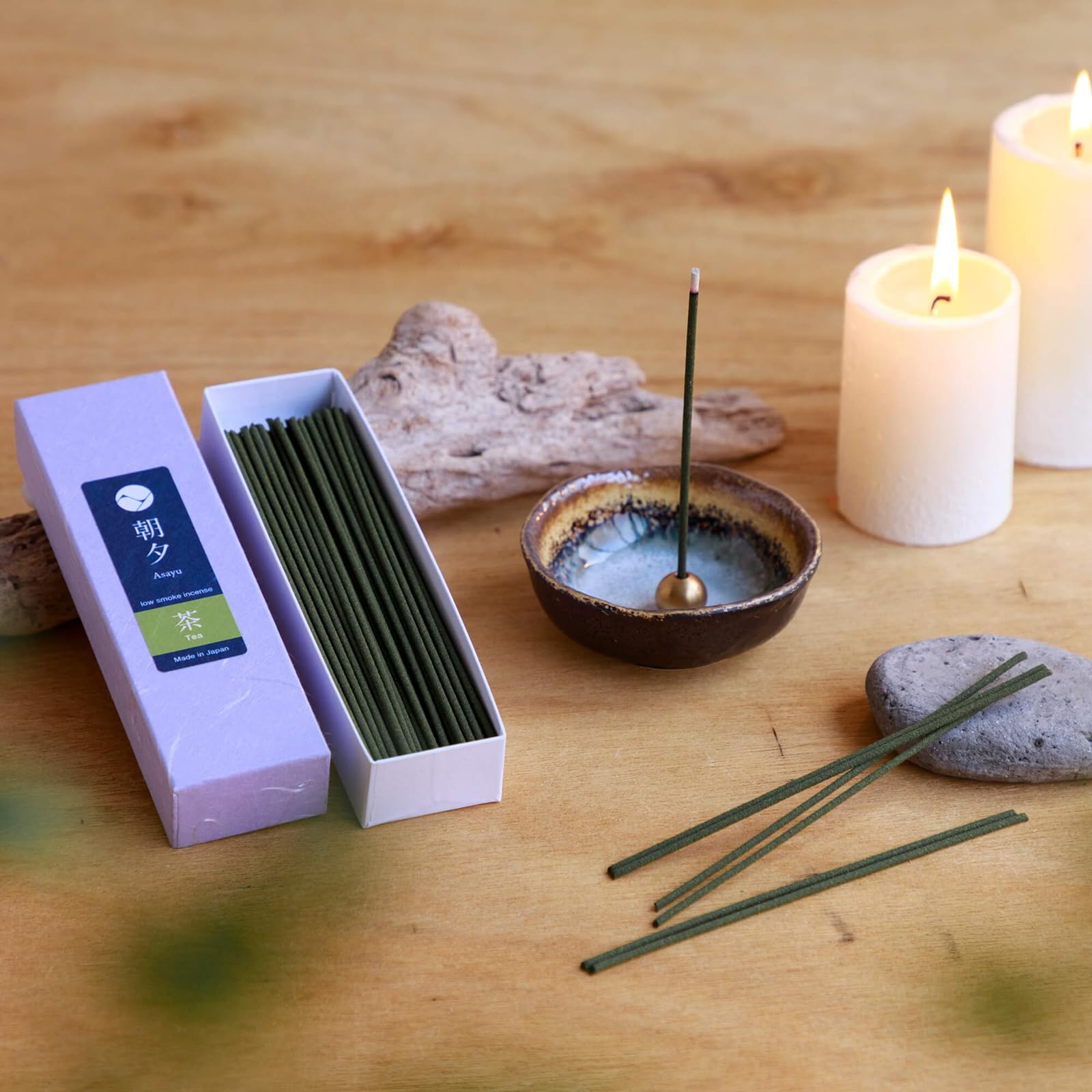 Premium Japanese Matcha Green Tea Incense Sticks - 20g Sample Size | 100% Natural, Low Smoke & Non-Toxic | Made in Japan | Perfect for Meditation, Yoga, Mindfulness & Home Relaxation | Morning Energy Boost & Stress Relief