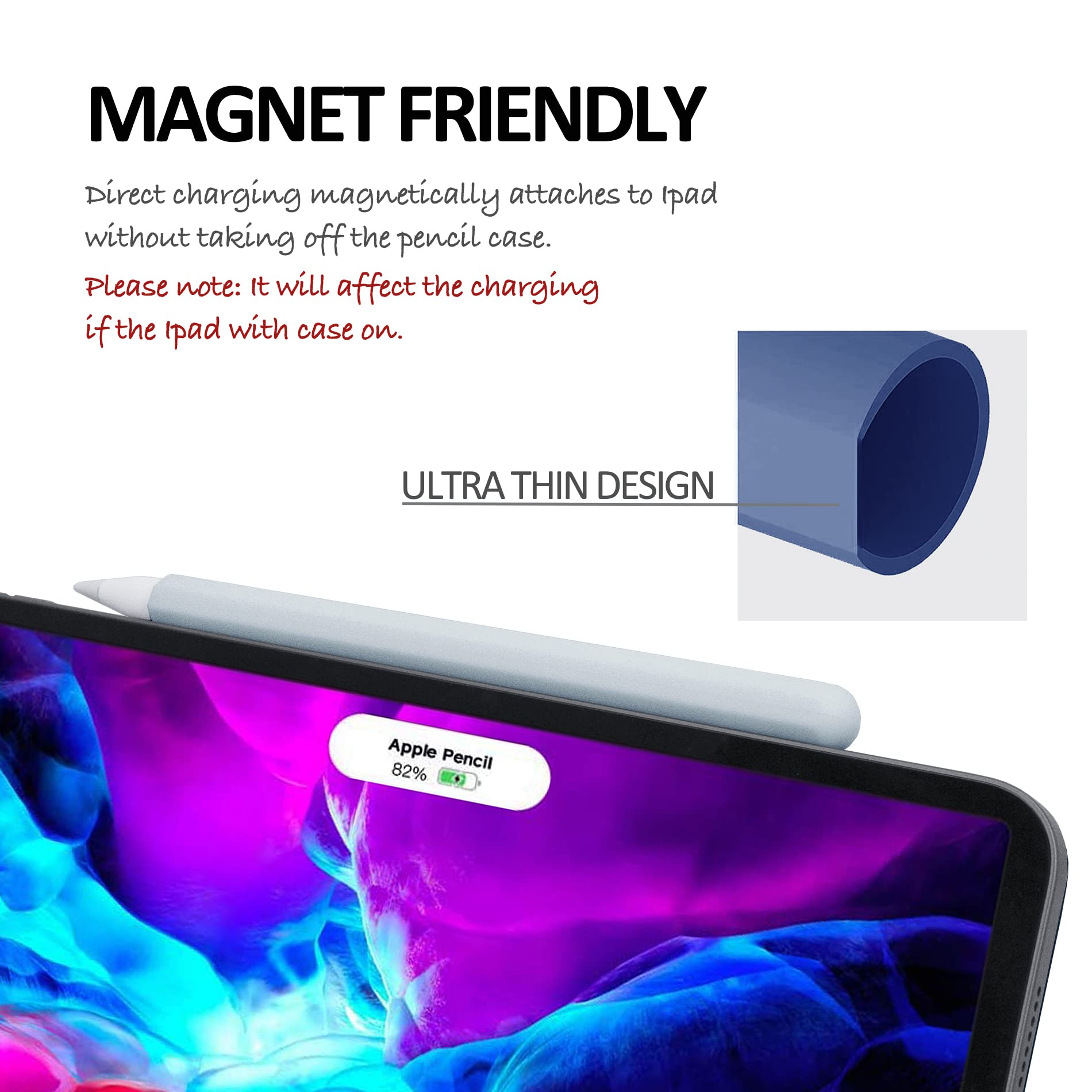 Premium Silicone Case for Apple Pencil Pro 2024 & Apple Pencil 2nd Gen - Protective Cover with Grip & Tip Cap - Compatible with iPad Pro 11/12.9/13 Inch - Misty Grey - Perfect for Drawing, Note-Taking & Digital Art