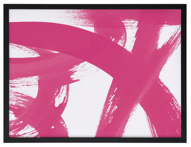 Raspberry Pop Framed Art Print - Vibrant Wall Decor for Living Room, Bedroom & Office - Changing Lanes Modern Abstract Painting
