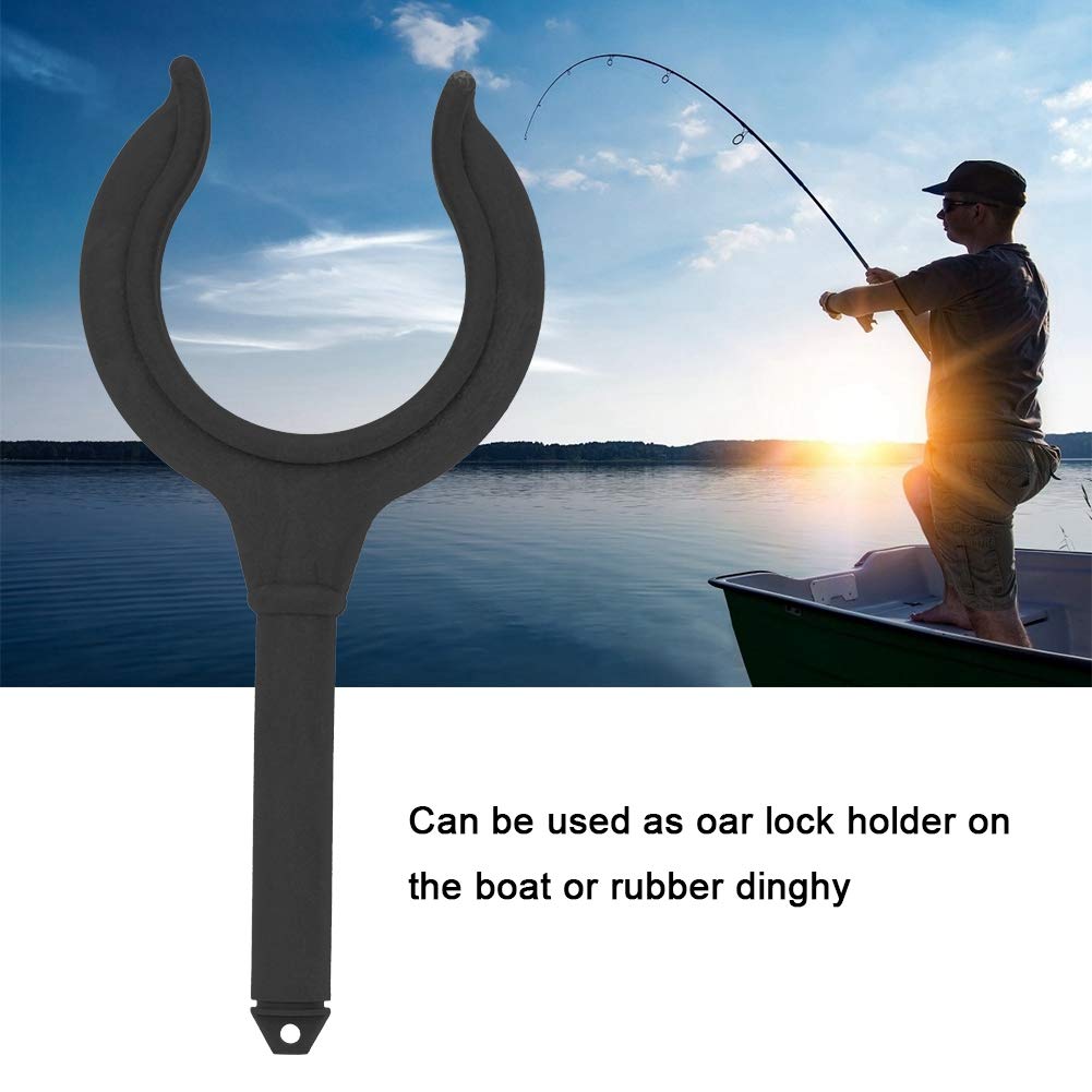 Astibym 2-Pack Marine Boat Oar Locks & Fishing Rod Holder Brackets - Heavy Duty Rubber Dinghy Accessories for Rowboats, Kayaks, Water Rafts (Black) | Perfect for Fishing, Boating & Water Sports