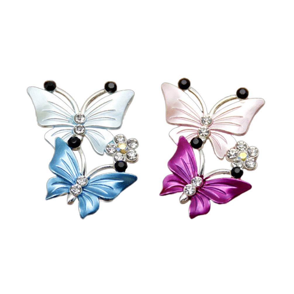2Pcs Car Air Vent Diffuser Clips - Aromatherapy Vent Decorations with Refillable Pads (Rosy & Blue) - Perfect for Freshening Your Car, Office, or Home