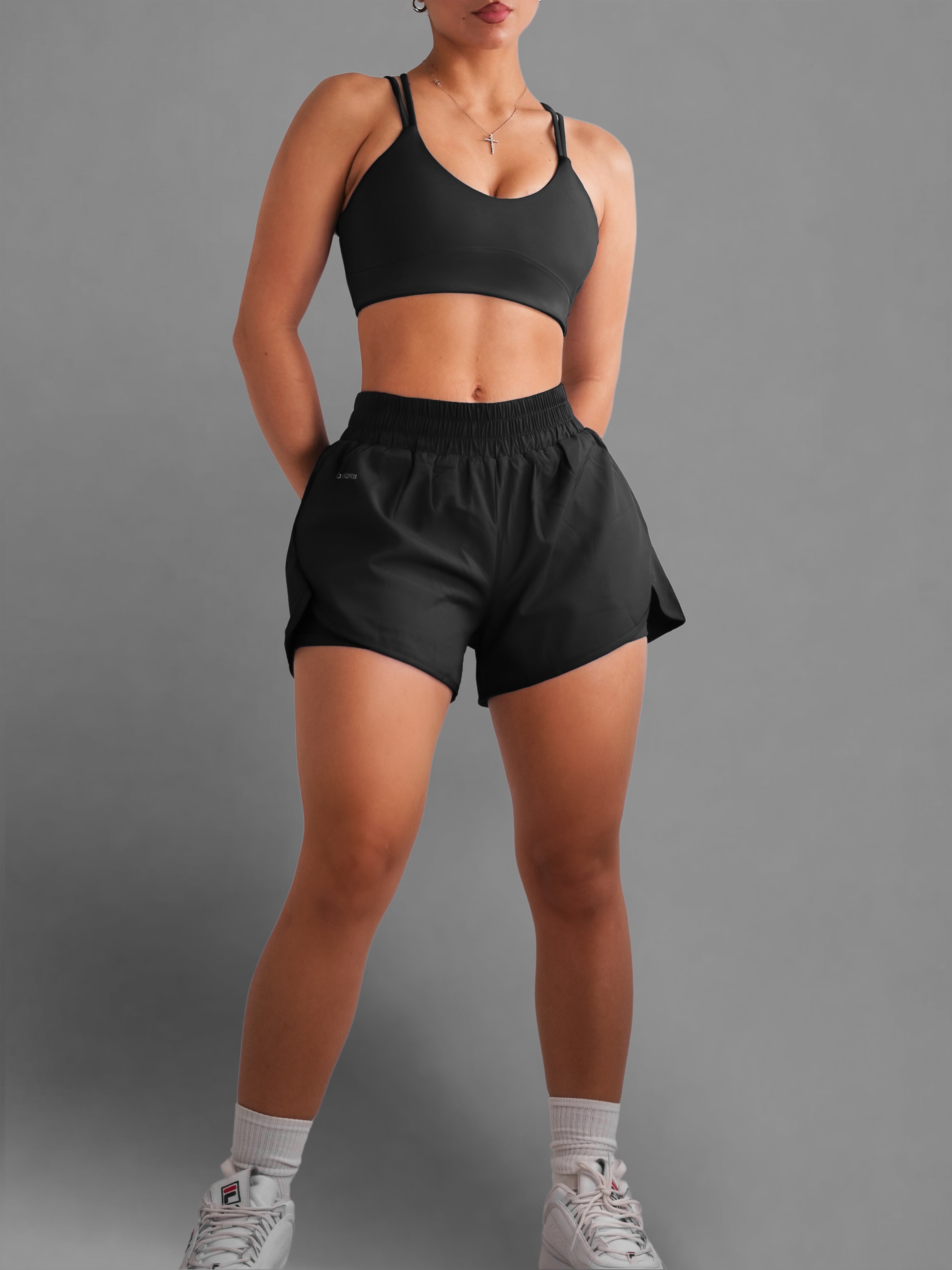 Ballerina Running Shorts for Women - High Waist Workout Shorts, Breathable & Stretchy Gym Shorts (Black) - Perfect for Yoga, Running, and Fitness Training