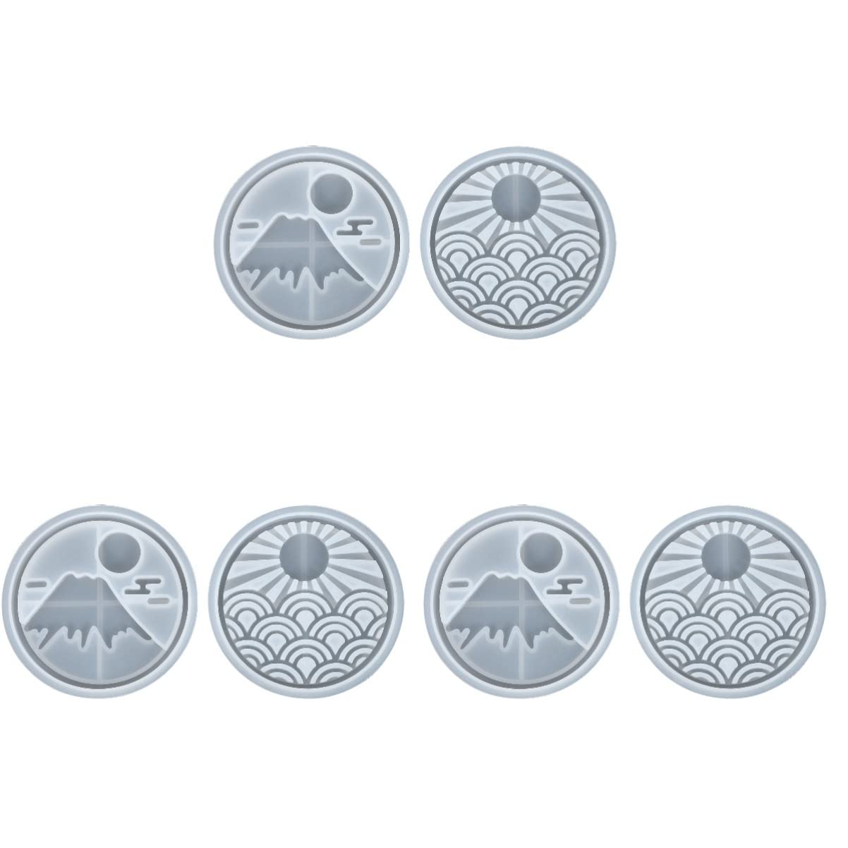 COHEALI 6-Piece Round Silicone Molds for Resin Coasters - DIY Car Cup Holder Molds, Auto Accessories & Jewelry Making - Perfect for Crafting Unique Drink Coasters, Home Decor, and Handmade Gifts