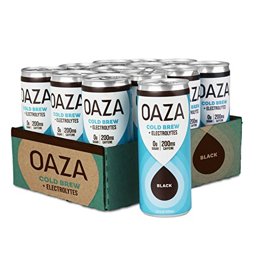 Oaza Black Cold Brew Coffee with Electrolytes | Sugar-Free Iced Coffee | Perfect for Workouts, Travel & Energy Boost