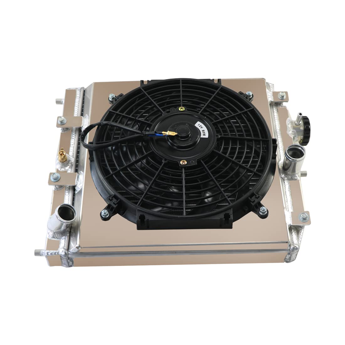 High-Performance 2-Row Full Aluminum Radiator with Fan Shroud & Thermostat Relay Kit - Compatible with 92-00 Honda Civic, 93-97 Civic del Sol, 94-01 Acura Integra - Perfect for Engine Cooling & Performance Upgrades