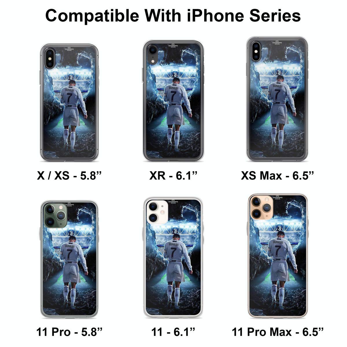 Cristiano Ronaldo iPhone 7/8 Shockproof Clear Phone Case - Durable Bumper Protection for Sports & Outdoor Activities