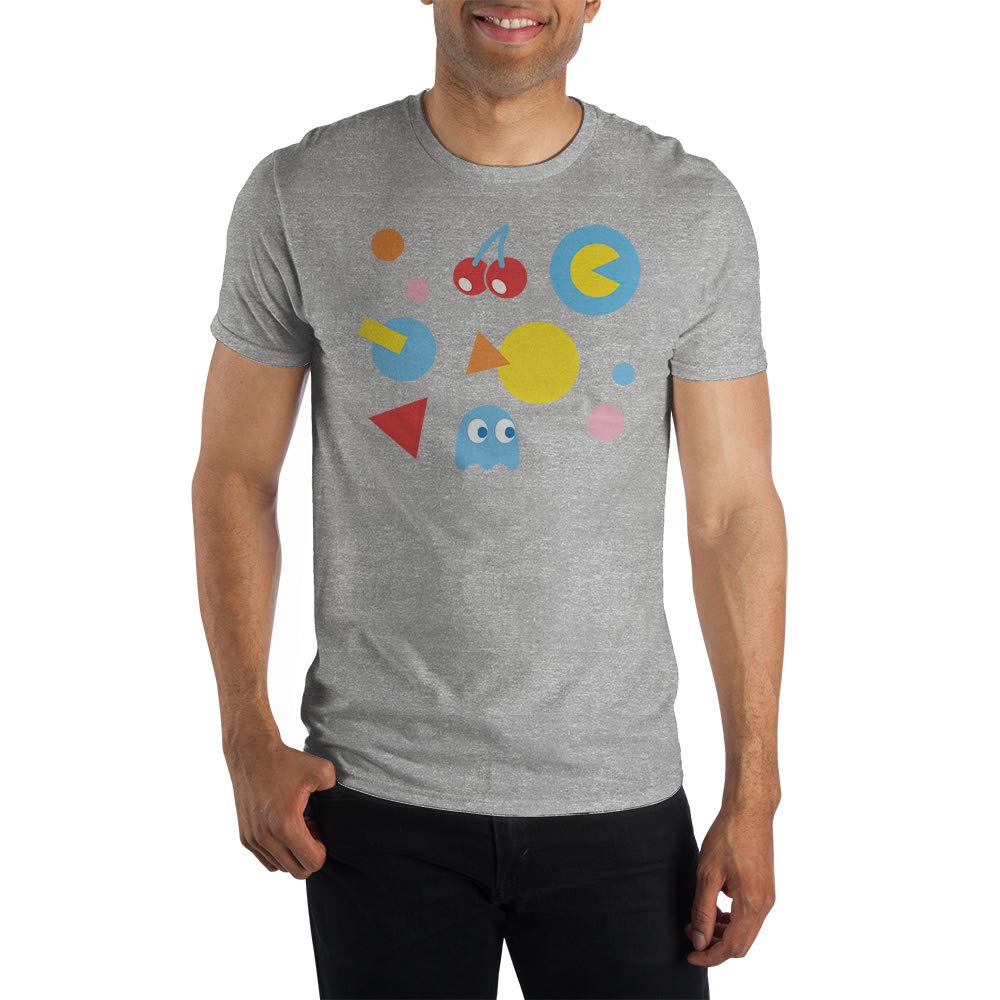 Pac-Man Arcade Game Symbols Short-Sleeve Cotton T-Shirt for Men & Women - Retro Gaming Tee for Casual Wear, Cosplay & Video Game Lovers