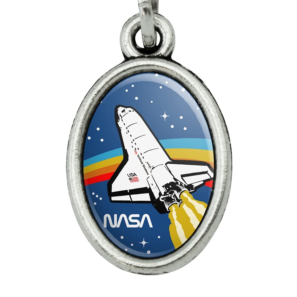 NASA Logo Space Shuttle Rainbow Metal Bookmark with Oval Charm - Perfect Gift for Astronaut Lovers & Book Enthusiasts