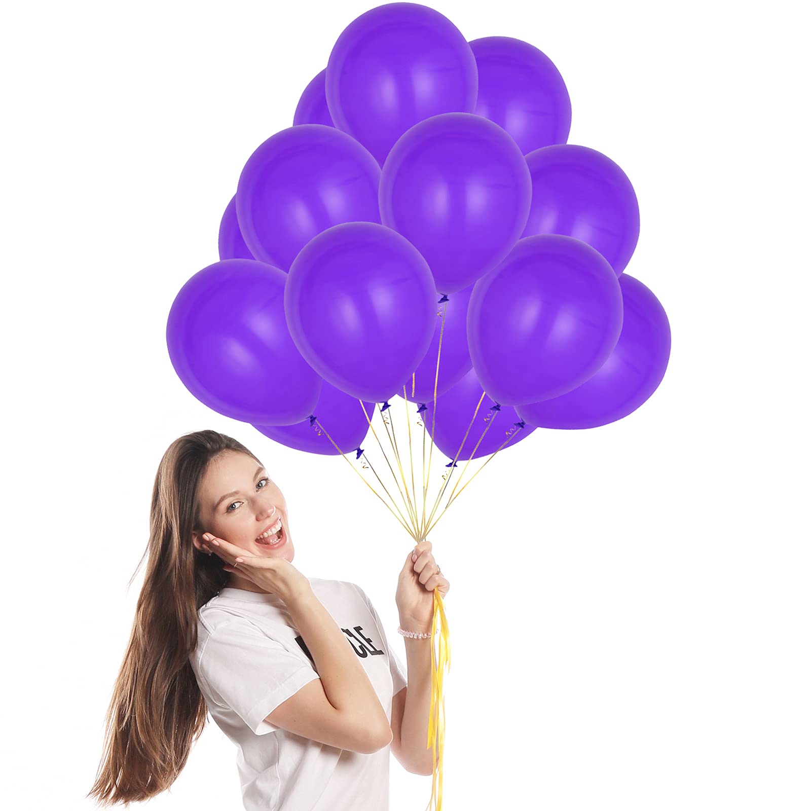 100 PCS 10 Inch Dark Purple Latex Balloons for Halloween, Birthday & Wedding Decorations | Pastel Purple Party Balloons for Baby Showers, Graduations & Special Events