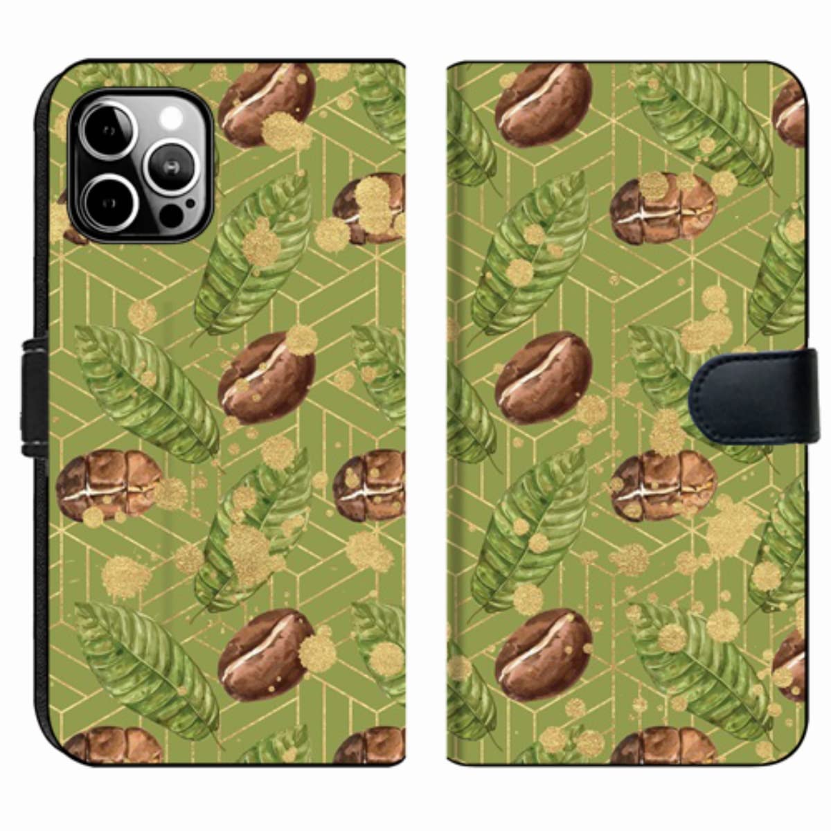 Premium iPhone 13 Pro Max Wallet Case with Card Slots - Floral Leaf Design Foldable Wallet Cover (Made in USA) - Perfect for Everyday Use, Travel & Business Meetings