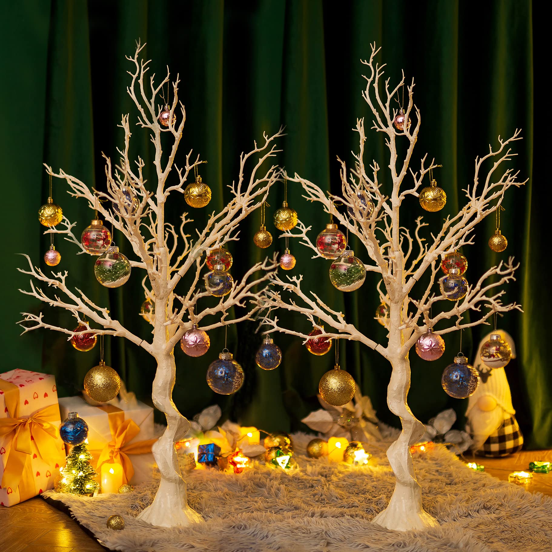 41in Tall White Artificial Tree for Table Centerpiece - Faux Decorative Tree for Wedding, Party, Birthday, Garden, Home, Christmas Decor - Indoor & Outdoor Use - Perfect for Centerpieces, Holiday Displays, and Home Décor