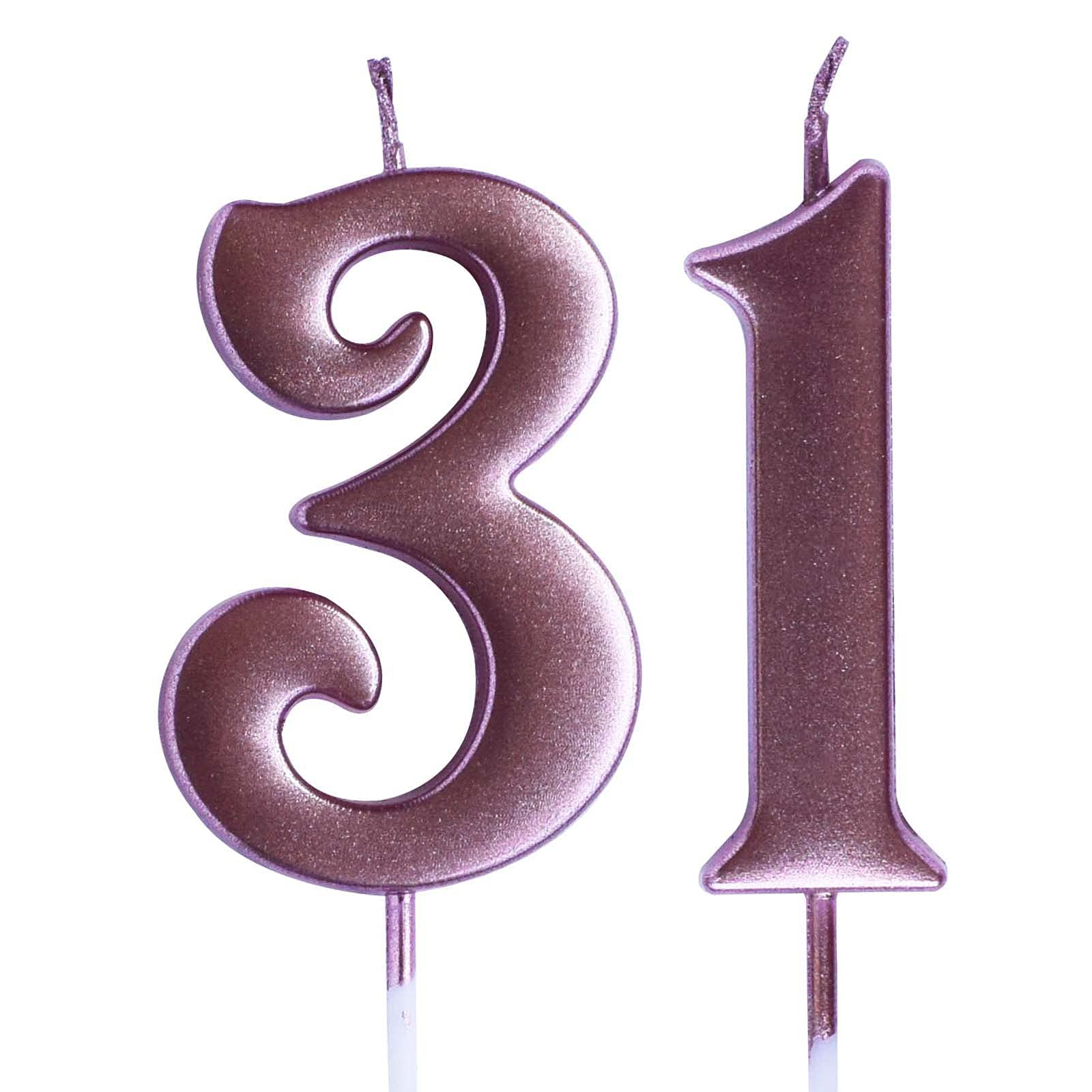 31st Birthday Candle - Rose Gold Number 31 Cake Topper for Women & Men | Party Decorations & Supplies | Perfect for Birthday Cakes, Celebrations & Milestone Parties