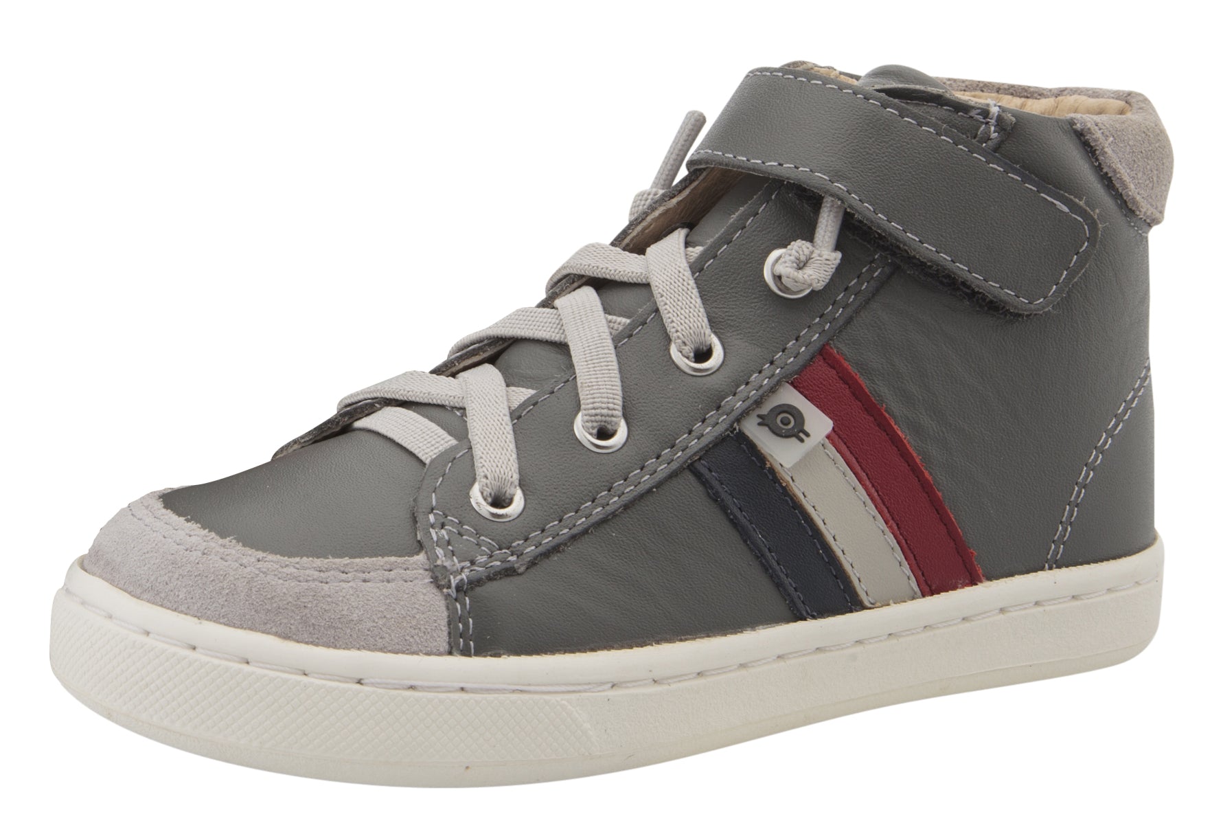 Old Soles Boys & Girls Glambo High Top Leather Sneakers - Grey, Navy, Gris, Red | Stylish Kids Shoes for School, Play & Everyday Wear