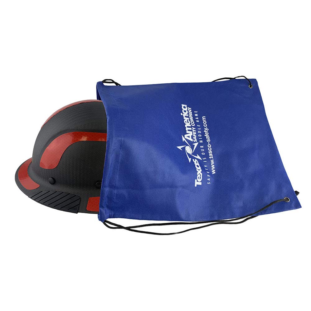 Premium Carbon Fiber Full Brim Safety Helmet - OSHA Approved Hard Hat with Red Reflective Decals & Free Tote Bag - Ideal for Construction, Industrial Work & Outdoor Safety Gear