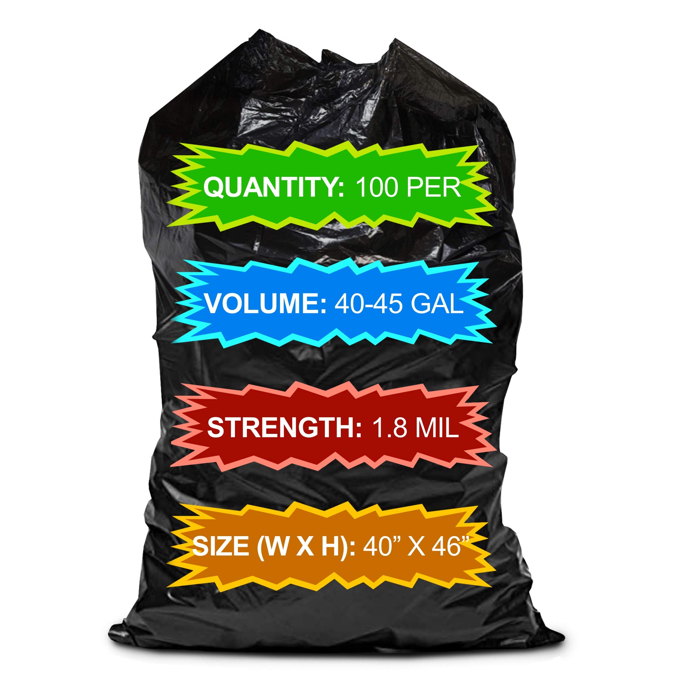40-45 Gallon Heavy Duty Trash Bags 40