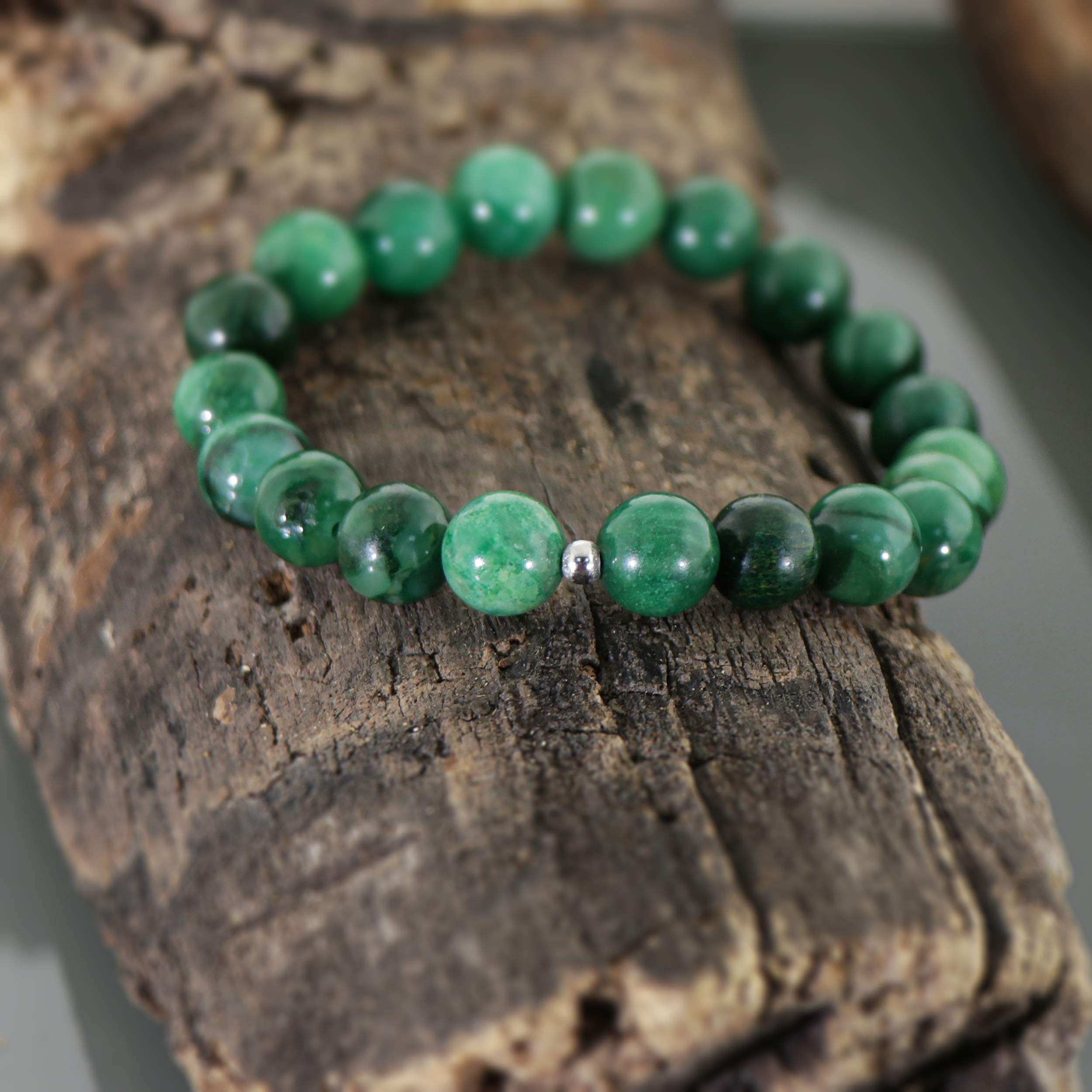 Authentic African Jade Beads Stretch Bracelet - Genuine Jade Gemstone Beaded Jewelry for Women - Perfect for Yoga, Meditation & Spiritual Healing