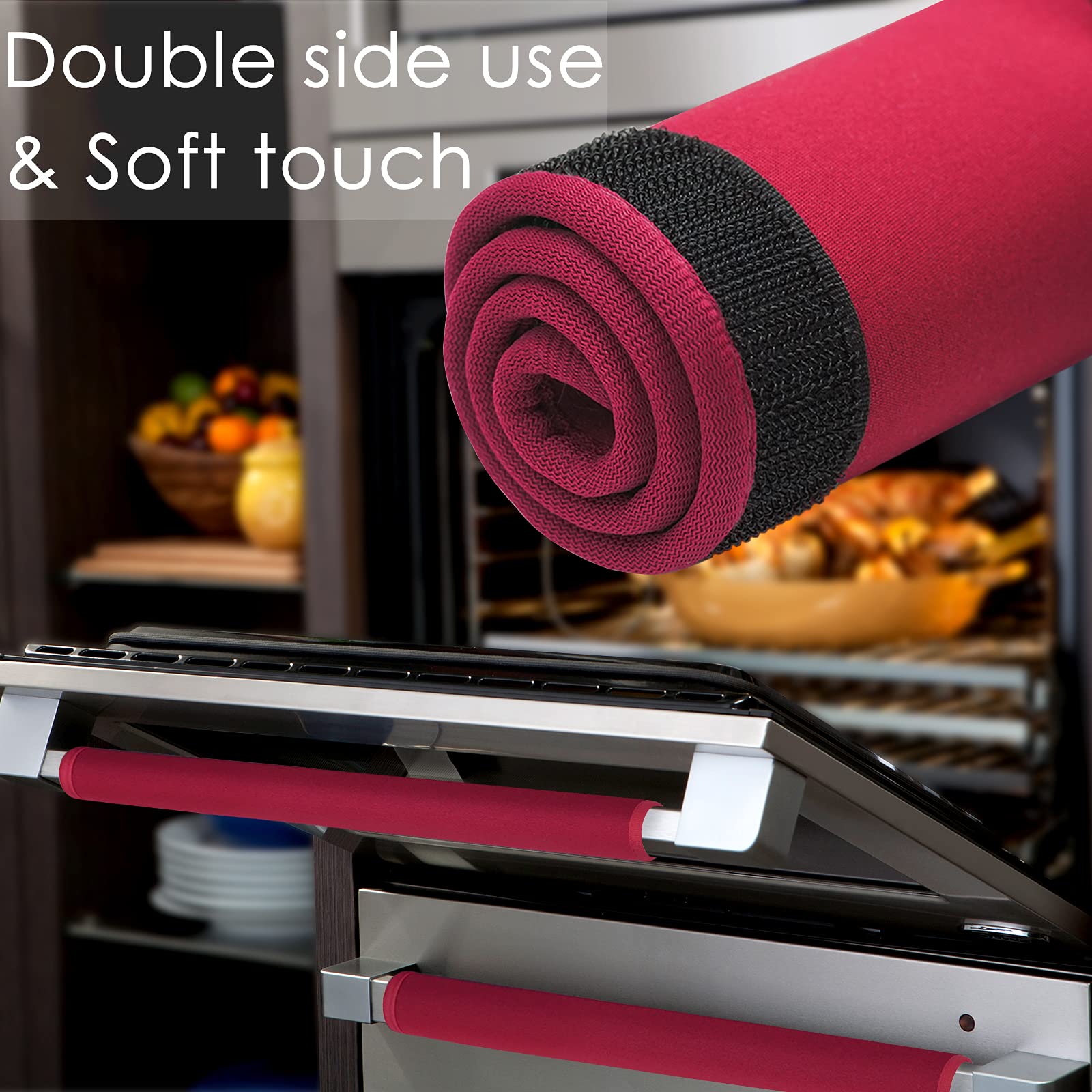 5-Pack Washable Refrigerator Door Handle Covers - Non-Slip Kitchen Appliance Protector for Fridge, Oven, Microwave & Dishwasher - Prevents Fingerprints & Food Stains - Perfect for Modern Kitchens & Home Decor