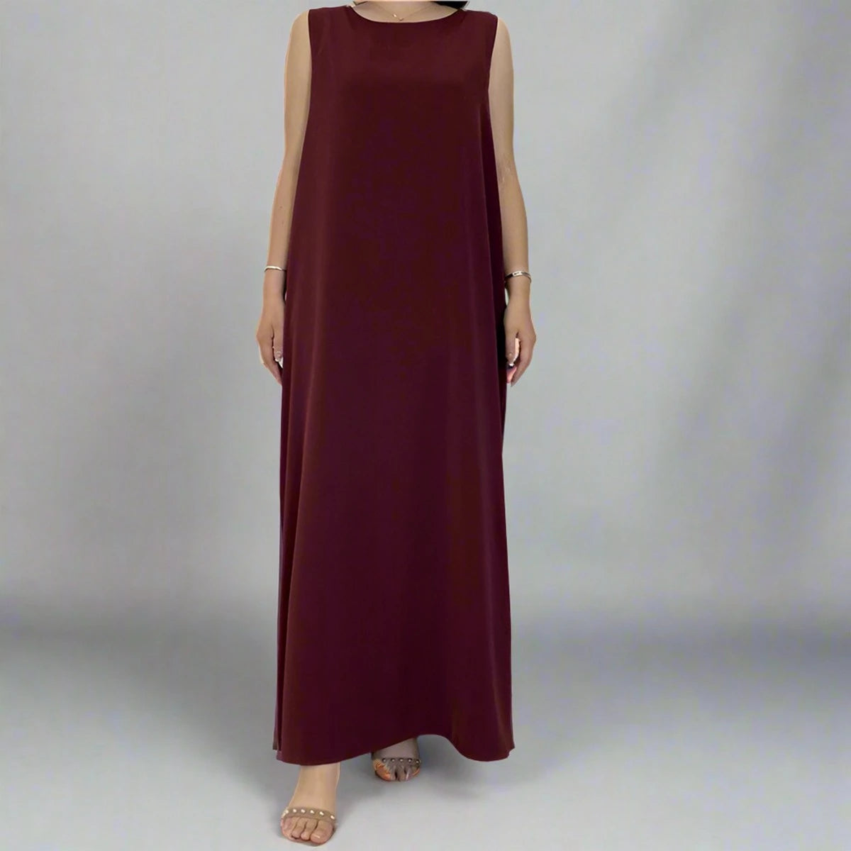 12 Color Options Muslim Women Nida Underdress Sleeveless Inner Slip Under Dress - Modest Layering for Daily Wear & Special Occasions
