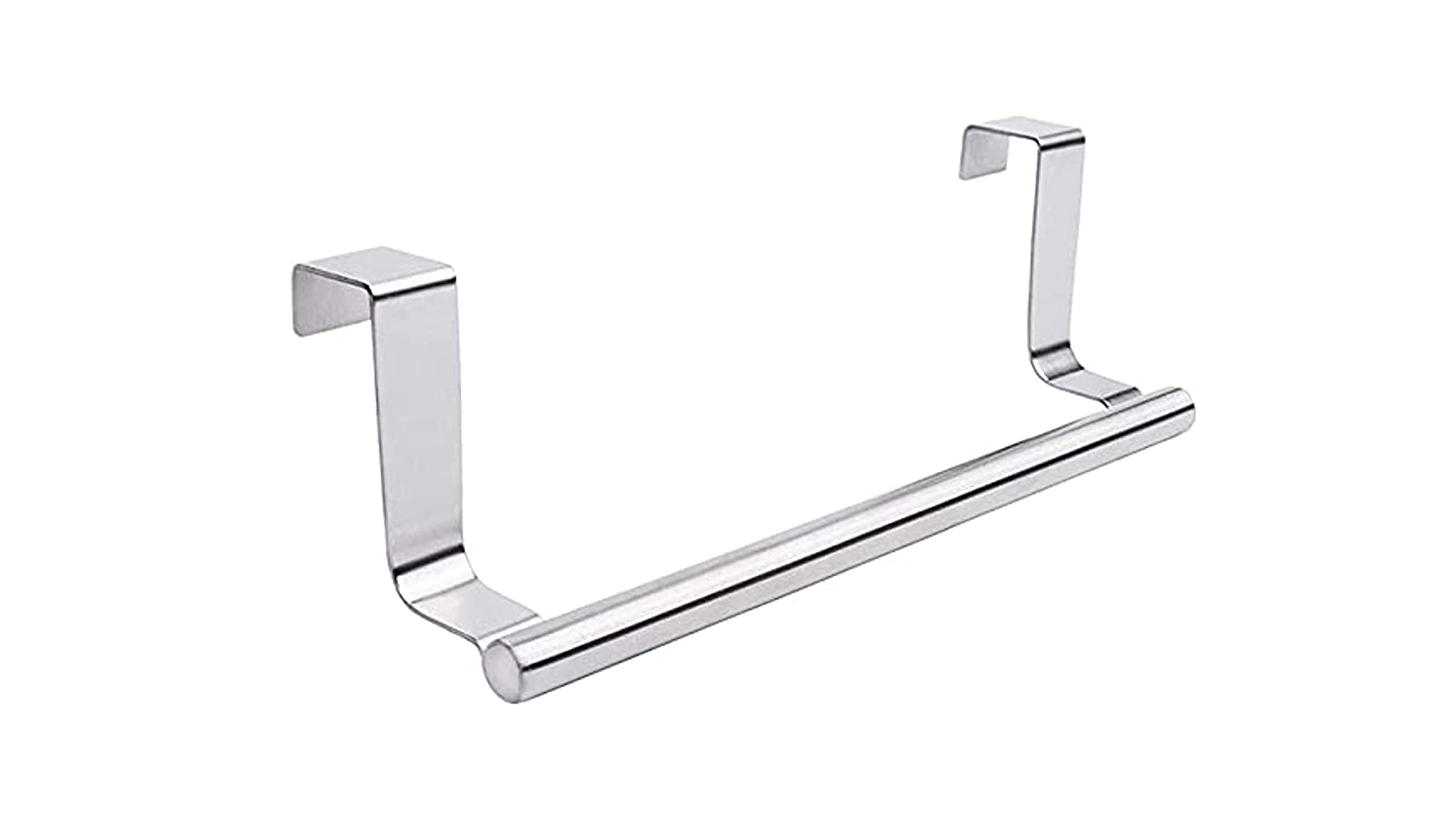 RISSACHI Stainless Steel Towel Bar Holder - Over Door Cabinet Hanger for Kitchen, Bathroom & Closet Organization - Space Saving Drawer Storage Solution for Towels, Robes & Clothes