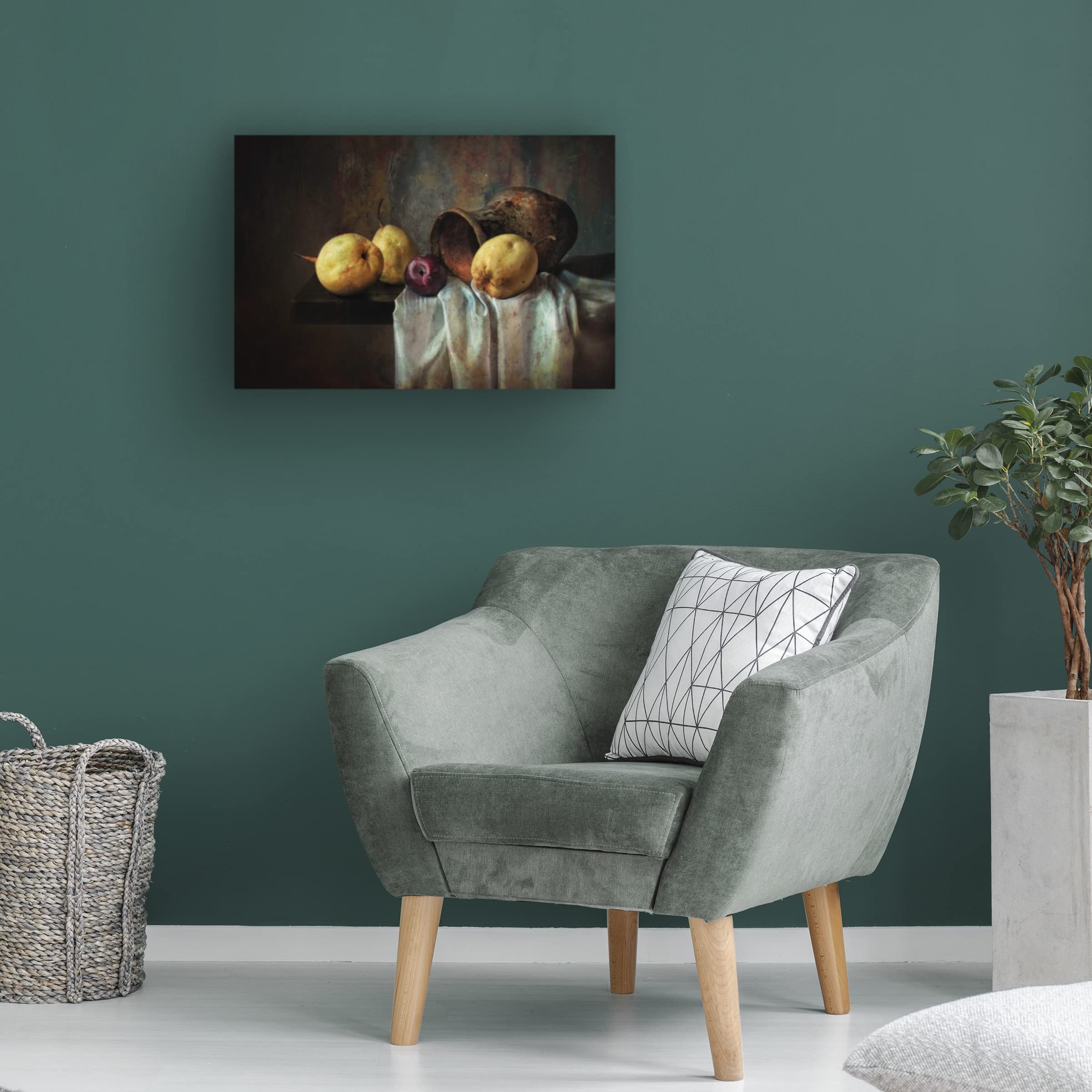 Anna Petina 'Sketch With Pears' Canvas Wall Art Print - Modern Home Decor for Living Room, Bedroom & Office - Framed Fine Art Painting for Gift & Interior Design
