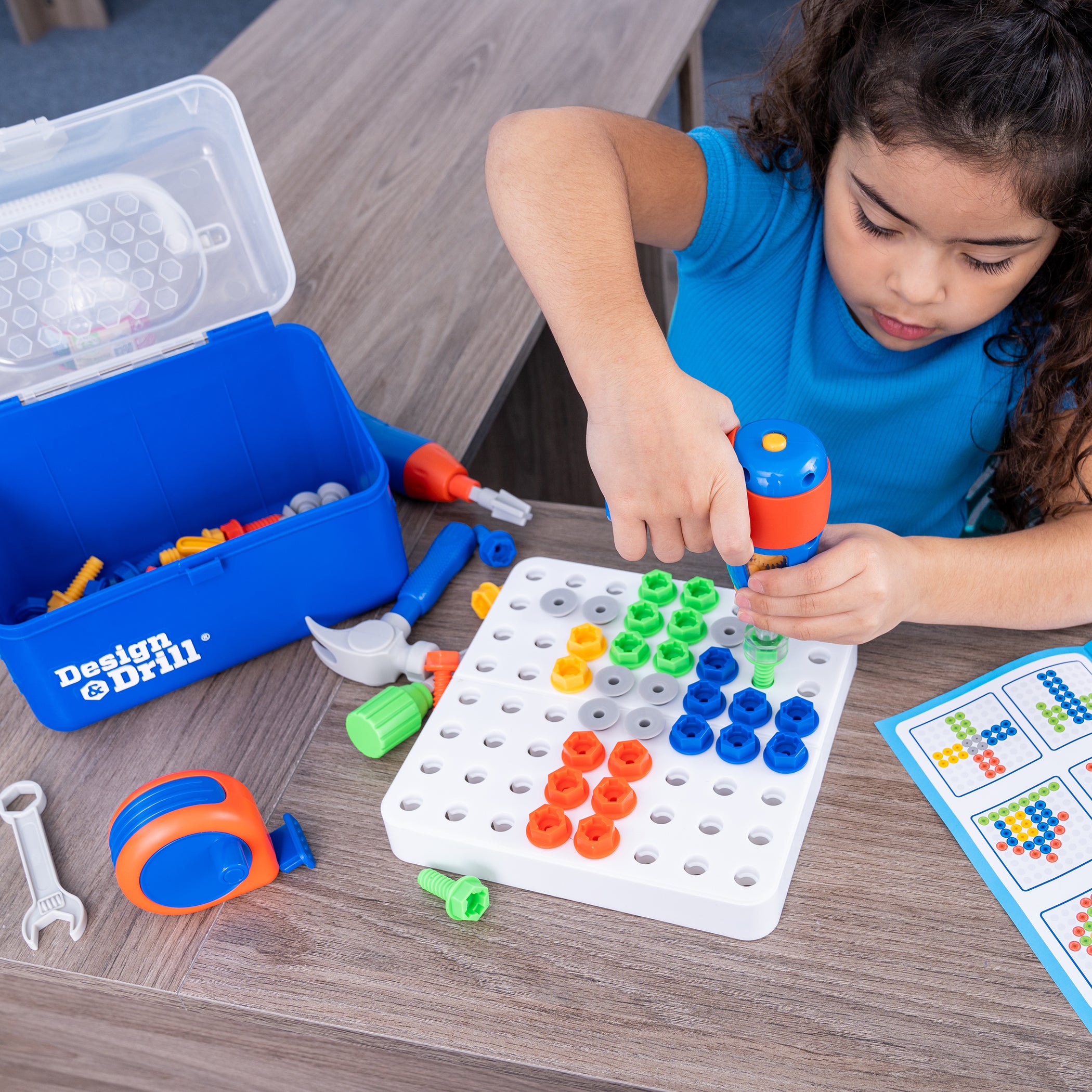 Educational Insights Design & Drill Toolbox - STEM Learning Construction Toy Kit for Kids Ages 3+ | Creative Building & Fine Motor Skills Development | Perfect for Classroom & Home Playtime