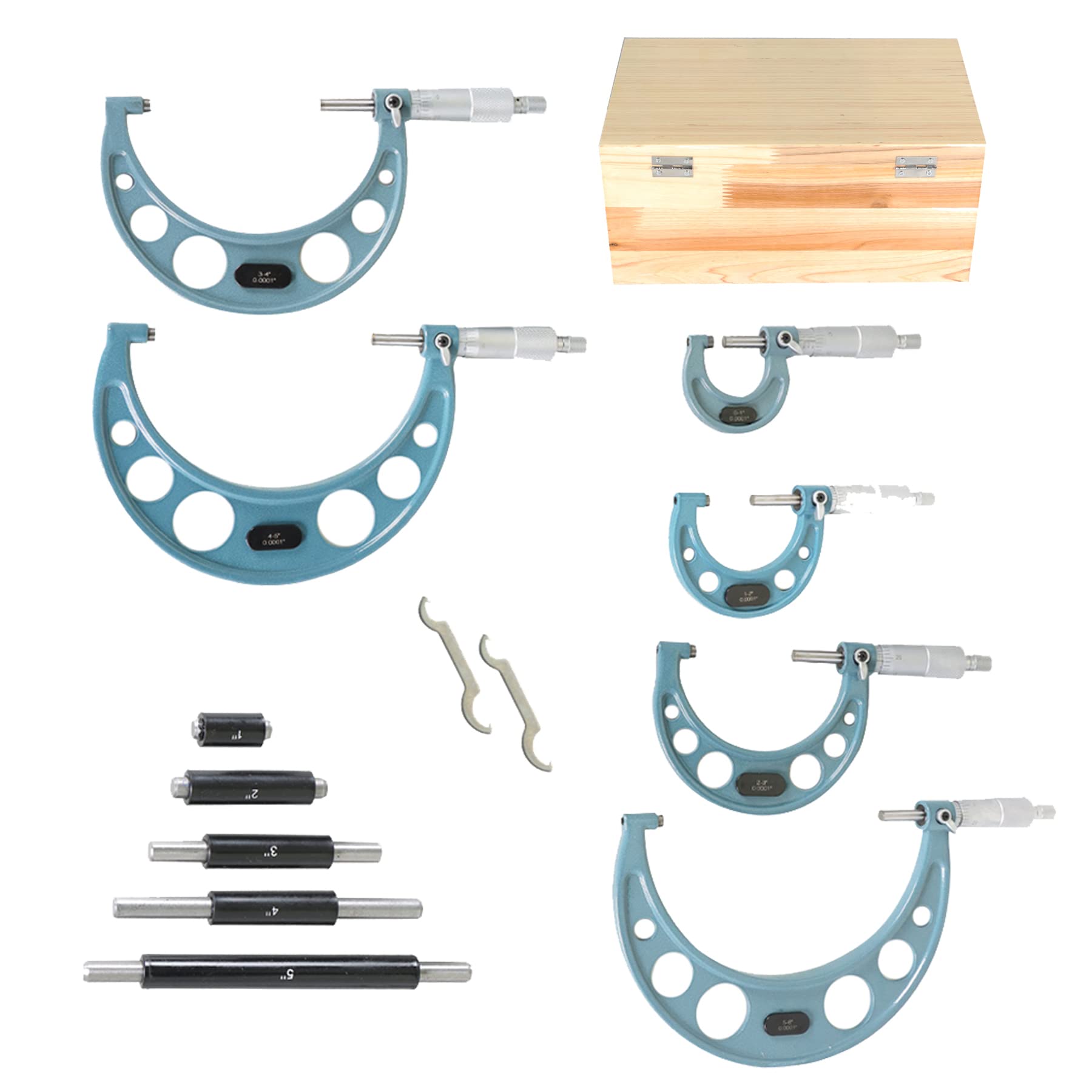 Marddpair 6-Piece 0-6 Inch Outside Micrometer Set with 0.0001