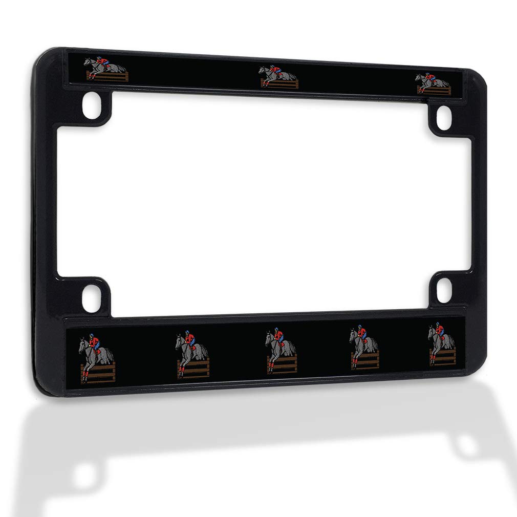 Weatherproof Metal Insert Bike License Plate Frame - Black 4-Hole Motorcycle Accessory for Durable Protection | Ideal for Street Bikes, Cruisers & Off-Road Motorcycles