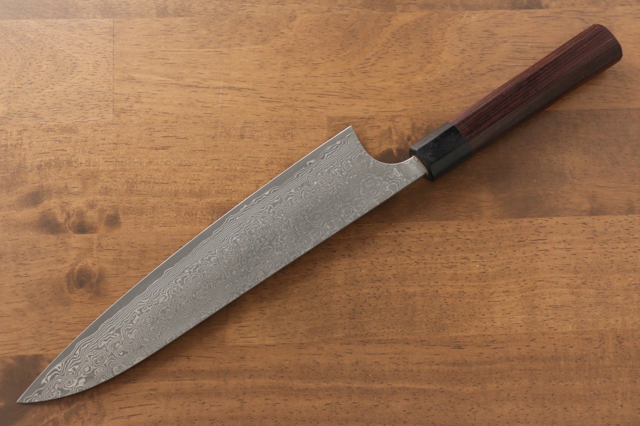 Masakage Kumo VG10 Damascus Gyuto Japanese Chef Knife 240mm with Premium Shitan Handle - Perfect for Sushi, Meat Slicing & Professional Kitchen Use