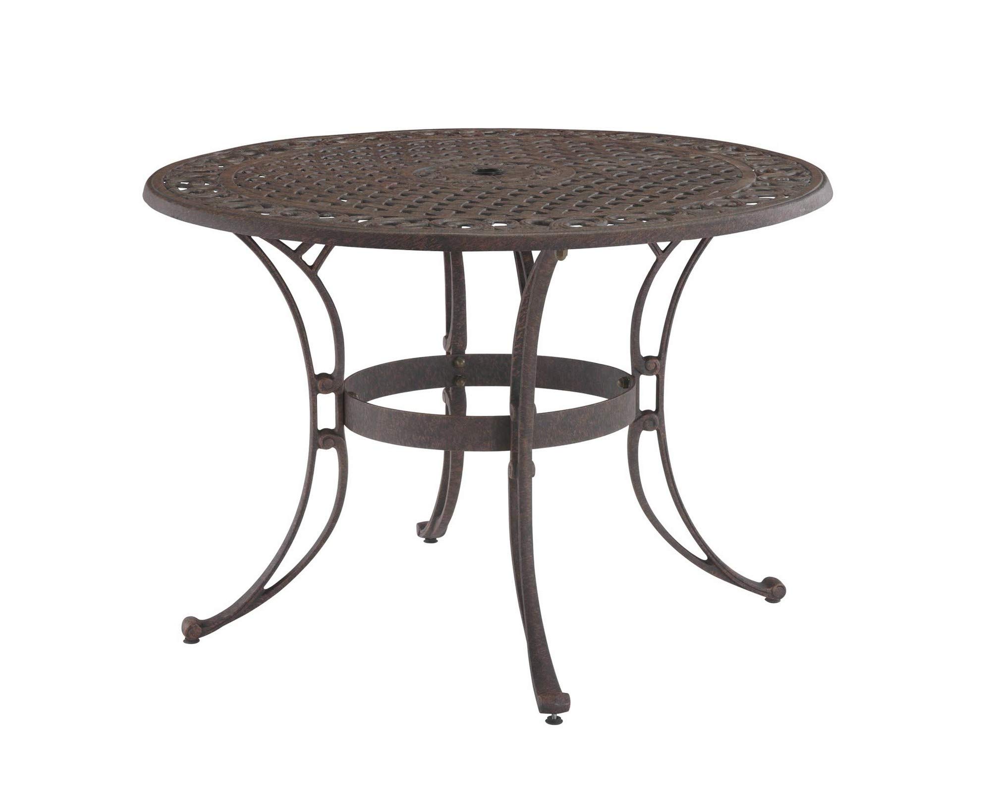 Sanibel Black Outdoor Dining Table 48 Inch - Bronze Finish Patio Furniture for Garden, Deck, Backyard Dining & Entertaining