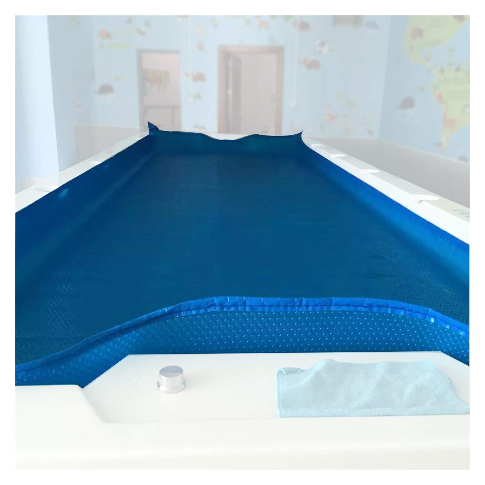 YJFENG Solar Pool Cover - 4.5x2.5m Blue Waterproof Dust-Proof Swimming Pool Cover for Above Ground & Inflatable Pools - Easy Setup & Heat Retention - Perfect for Backyard, Garden, and Home Swimming Pools