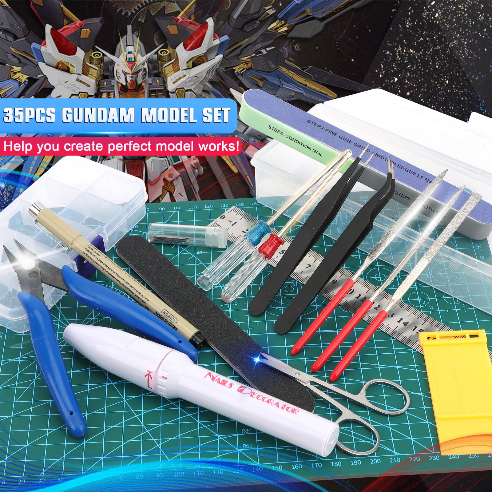 35Pcs Gundam Model Tools Kit for Building & Repairing - DIY Hobby Craft Set
