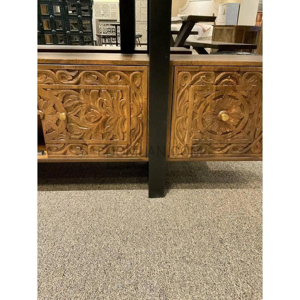 70Doors Boho Console Table - Rustic Wood Entryway Table for Hallway, Living Room & Bedroom | Farmhouse Style Sofa Table with Storage Shelf | Perfect for Home Decor & Small Spaces