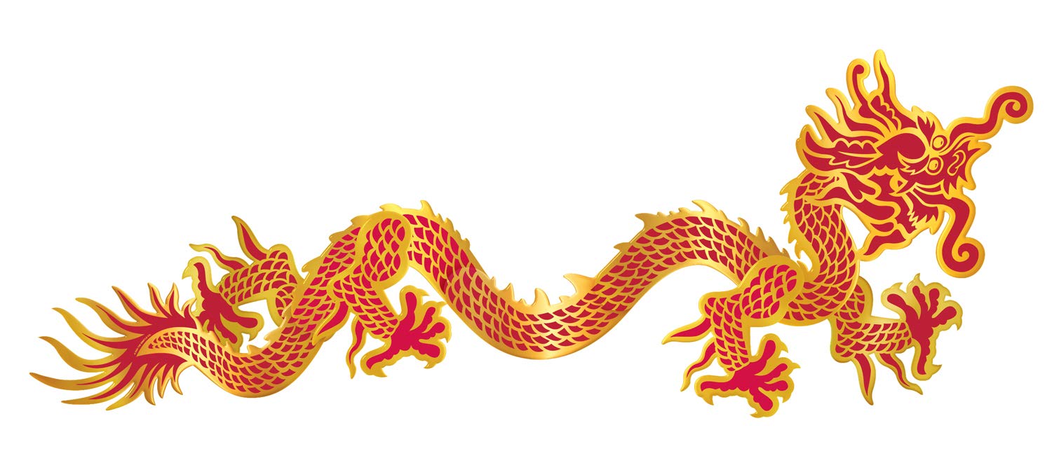 Beistle Red Gold Dragon Cutout - Party Decorations