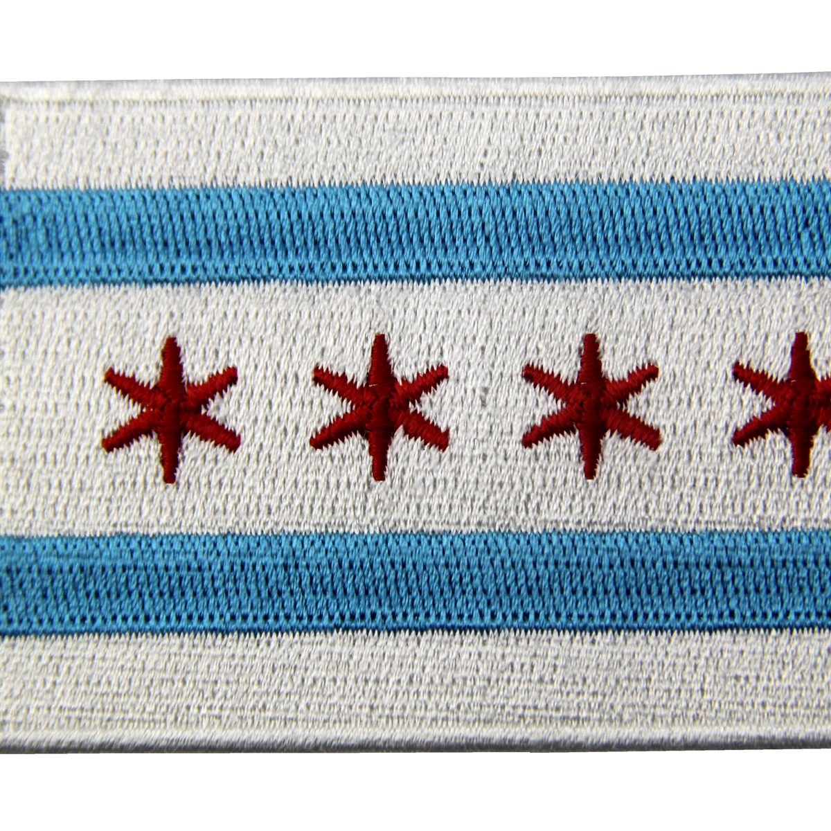 Chicago City Flag Embroidered Iron On Patch - Illinois State Sew On Applique for Jackets, Bags & DIY Crafts