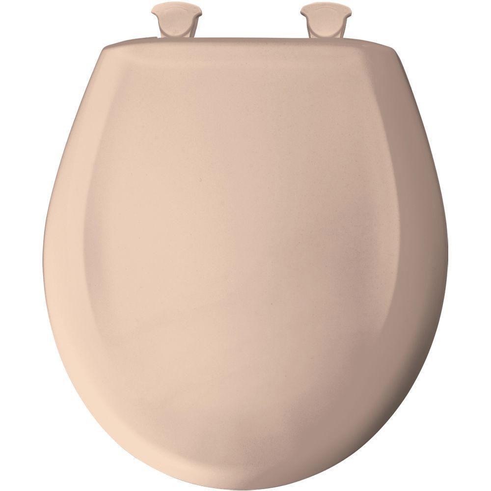 Bemis Slow Close STA TITE Round Closed Front Toilet Seat - Desert Bloom 463301 | Soft Closing Hinges, Easy Installation | Perfect for Bathroom Renovation & Home Upgrade