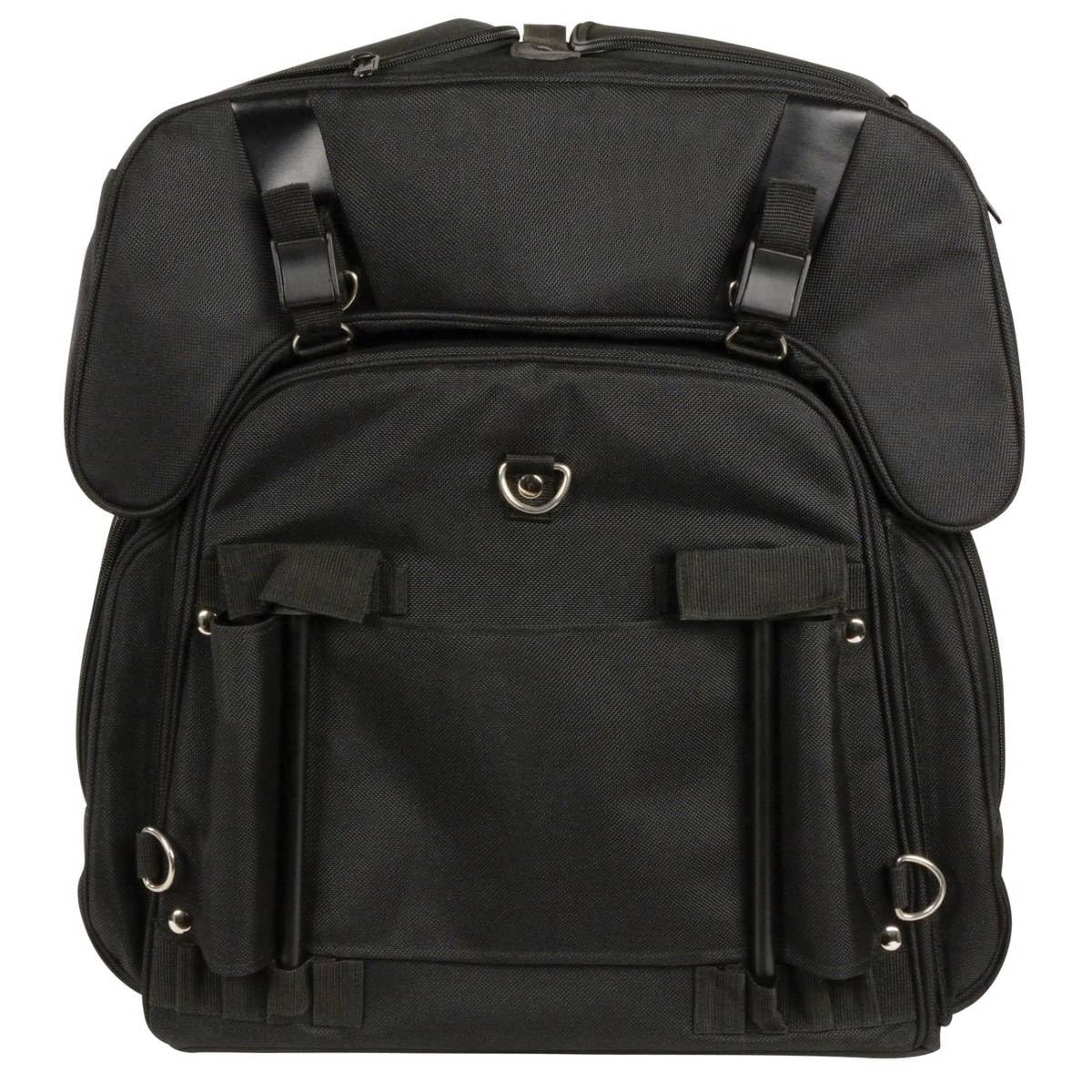 Milwaukee Leather MP8125 Large Black Textile 2-Piece Motorcycle Sissy Bar Bag Combo - Durable Storage for Cruiser & Touring Bikes - Perfect for Road Trips & Daily Commutes