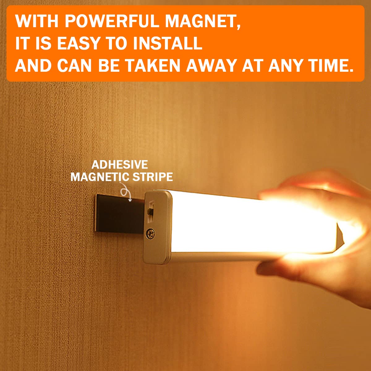 6 Pack LED Motion Sensor Lights - 10 LED Battery Operated Closet Lights with Magnetic Base, Stick-On Anywhere Night Light Bars for Indoor Use in Closet, Stairs, Wardrobe, Hallway & Nursery - Energy Efficient Safe Lighting Solution